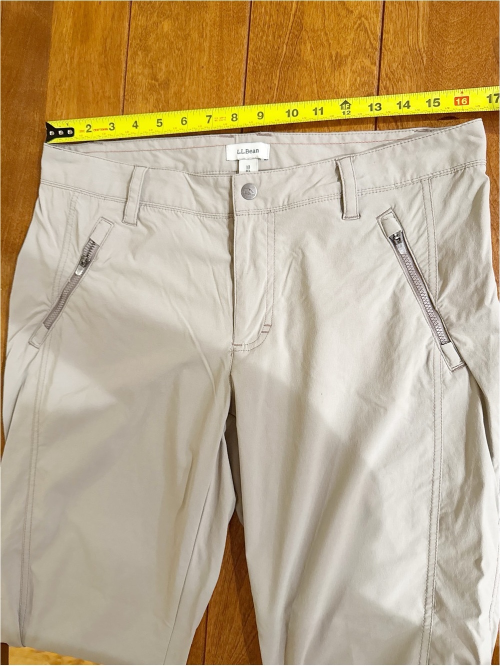 LL Bean Hiking Pants Womens 10 Regular Beige Nylon Spandex Outdoor Pockets - Picture 8 of 11